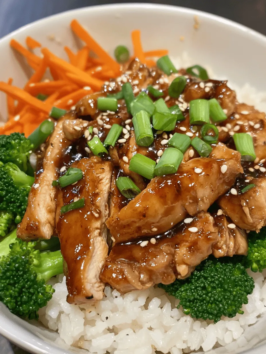 The Teriyaki Chicken Rice Bowl is a beloved dish that has captured the hearts and taste buds of many food enthusiasts around the world. This delightful meal features tender, marinated chicken glazed in a sweet and savory teriyaki sauce, served over a fluffy bed of jasmine rice, and accompanied by colorful vegetables. It beautifully blends flavors and textures, making it a perfect choice for both family dinners and meal prep.