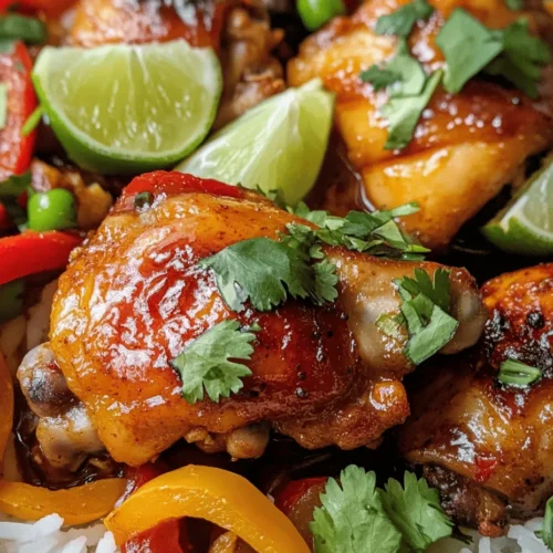 Embark on a culinary adventure that brings the vibrant flavors of Thailand directly into your kitchen with this Sweet and Spicy Thai Chicken recipe. This dish is a celebration of bold tastes and enticing aromas, combining juicy, marinated chicken thighs with a medley of crisp, colorful vegetables. The result is a tantalizing dish that strikes a perfect balance between sweetness and heat, making it an enticing option for both casual weeknight dinners and festive gatherings.
