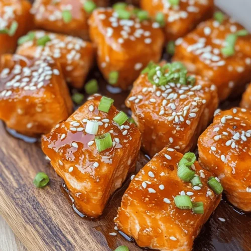 If you’re looking for a dish that tantalizes the taste buds while also impressing at any occasion, look no further than Crispy Honey Garlic Salmon Bites. This recipe beautifully marries the rich, buttery flavor of salmon with a sweet-savory honey garlic glaze, resulting in a dish that is as delicious as it is visually appealing. The crispy coating adds an irresistible crunch, making these salmon bites a standout option for appetizers, party platters, or even a quick weeknight dinner.