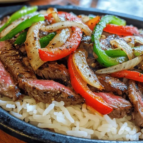 One of the most appealing aspects of Sizzling Pepper Steak with Onions is its versatility. Whether you're hosting a family gathering, preparing a romantic dinner, or simply looking for a quick meal, this dish can adapt to any occasion. The vibrant colors of the bell peppers and onions not only make for an eye-catching presentation but also promise a burst of fresh flavors in every bite. Plus, the dish is incredibly easy to customize; you can add more vegetables or adjust the seasoning according to your preferences, making it a flexible addition to your culinary repertoire.