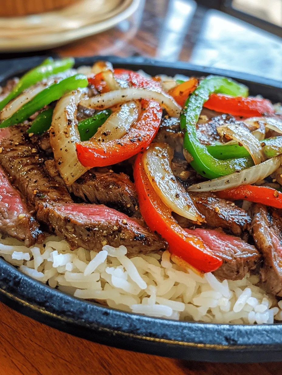 One of the most appealing aspects of Sizzling Pepper Steak with Onions is its versatility. Whether you're hosting a family gathering, preparing a romantic dinner, or simply looking for a quick meal, this dish can adapt to any occasion. The vibrant colors of the bell peppers and onions not only make for an eye-catching presentation but also promise a burst of fresh flavors in every bite. Plus, the dish is incredibly easy to customize; you can add more vegetables or adjust the seasoning according to your preferences, making it a flexible addition to your culinary repertoire.