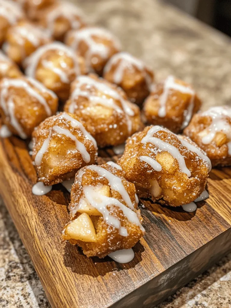 Crispy apple fritter bites are more than just a delicious treat; they embody the essence of comfort food. These delightful morsels, with their golden-brown exterior and tender, sweet apple filling, provide a perfect blend of flavors and textures that appeal to both young and old. Whether served at a family gathering, a festive celebration, or enjoyed as a simple indulgence at home, apple fritter bites never fail to impress.