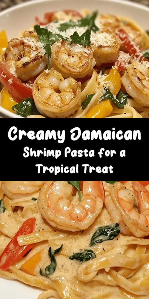 Dive into the flavors of Jamaica with this creamy shrimp pasta dish that’s an absolute delight! Cook tender linguine and mix it with sautéed shrimp, colorful veggies, and a luscious sauce made from coconut milk and heavy cream. Infused with Jamaican jerk seasoning, every bite is a burst of tropical goodness. Perfect for a quick weeknight dinner or impressing guests, this dish serves four and can be ready in just 30 minutes. Garnish with fresh cilantro and lime for the ultimate finish!