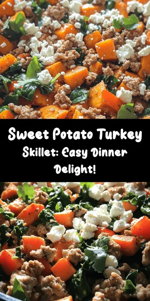Discover the perfect blend of flavors with this Sweet and Savory Ground Turkey Sweet Potato Skillet! Packed with healthy ingredients like ground turkey, sweet potatoes, and vibrant veggies, this dish is both nutritious and delicious. Quick to make in just 30 minutes, it’s perfect for busy weeknights. Elevate your meal by adding feta cheese and fresh herbs for extra flavor. Enjoy a wholesome dinner that's both satisfying and full of color!