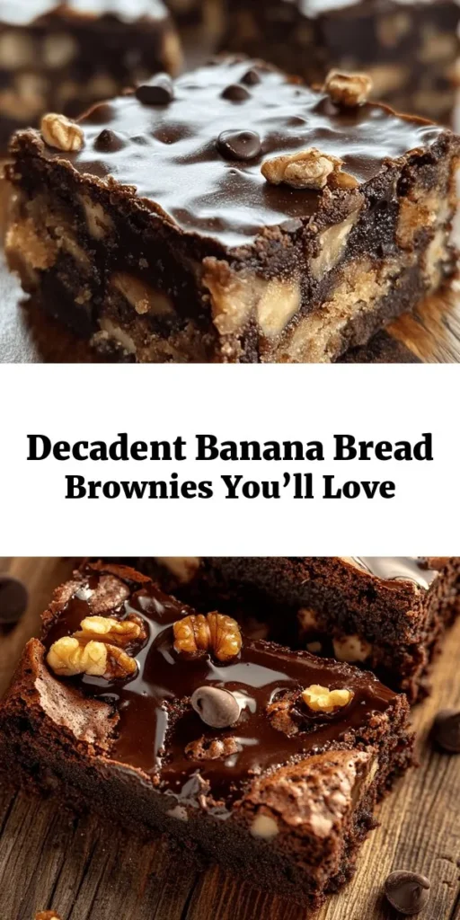 Indulge in the deliciousness of Banana Bread Brownies! This easy recipe combines ripe bananas with rich cocoa to create fudgy, moist brownies that are perfect for any occasion. With just 10 minutes of prep time, you can whip up a batch in no time. Optional chocolate chips and nuts add an extra layer of flavor. Bake these brownies at 350°F for a delightful treat that will impress your friends and family. Enjoy this sweet twist on classic banana bread!