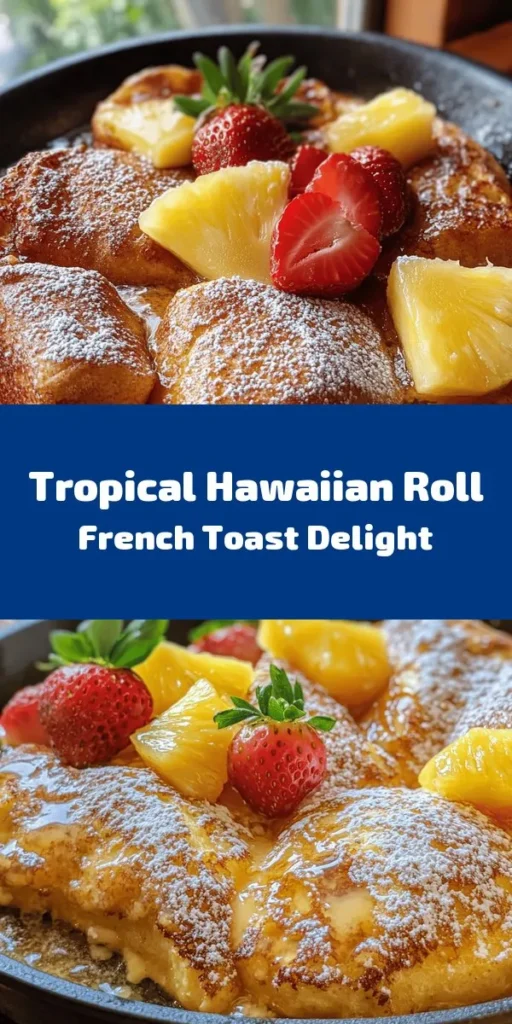 Indulge in the delightful sweetness of Hawaiian Roll French Toast! This easy recipe transforms soft Hawaiian rolls into a brunch masterpiece. With a luscious custard mixture of eggs, milk, vanilla, and cinnamon, each bite is heavenly. Cooked to golden perfection and served with maple syrup and fresh fruit, it's a treat everyone will love. Perfect for breakfast or a cozy weekend gathering, it’s an absolute must-try for any sweet tooth!