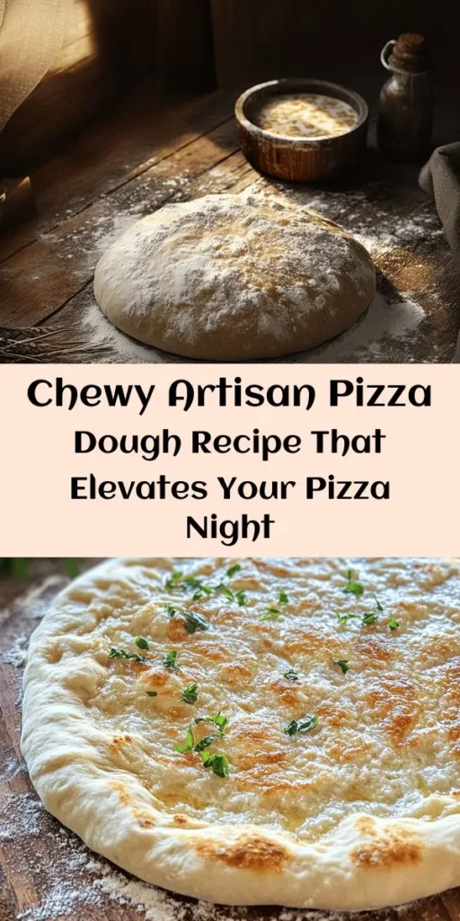 Discover the art of homemade pizza with this perfectly chewy artisan pizza dough recipe! Made with simple ingredients like bread flour, active dry yeast, and olive oil, this dough is easy to prepare and will elevate your pizza night. With a little patience for rising and resting, you'll be ready to roll out your dough and create delicious pizzas topped with your favorites. Ideal for family gatherings or cozy nights in, this recipe makes 2-4 pizzas. Enjoy the satisfaction of baking from scratch!