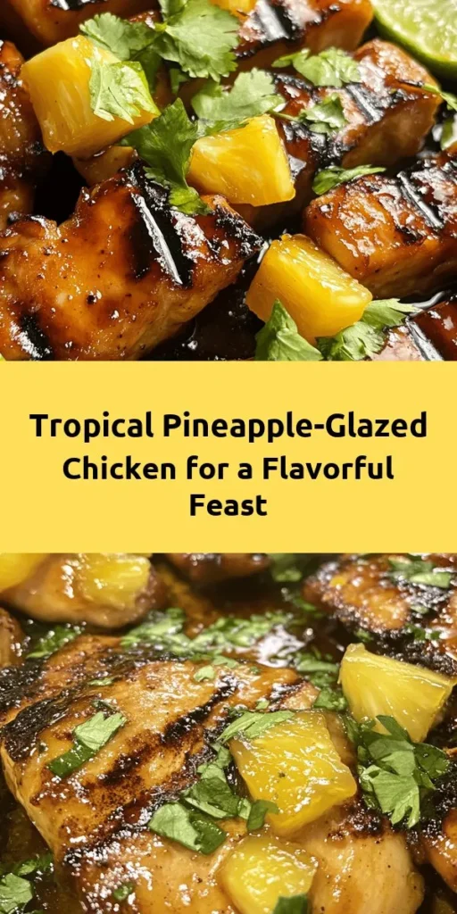 Delight your taste buds with this Tropical Pineapple-Glazed Chicken recipe! Perfect for a summer BBQ or a fun weeknight dinner, this dish features juicy chicken breasts marinated in a sweet and tangy pineapple glaze made with fresh pineapple juice, honey, and spices. Grill or pan-sear to perfection, then drizzle with the thickened glaze for an extra burst of flavor. Serve it garnished with fresh cilantro and lime wedges for a delicious tropical twist. Easy to prepare and packed with flavor, this dish will become a family favorite!