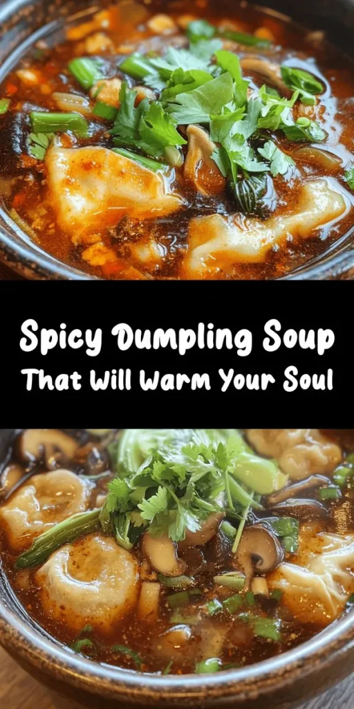 Warm up with this Authentic Spicy Dumpling Soup, a comforting and flavorful dish perfect for any occasion! Made with homemade dumplings filled with ground pork, ginger, and chili paste, all nestled in a savory broth with bok choy and mushrooms. This recipe is easy to follow and brings a delightful heat to your meal. Ideal for sharing with family or enjoying solo, dive into a bowl of deliciousness with this spicy delight!
