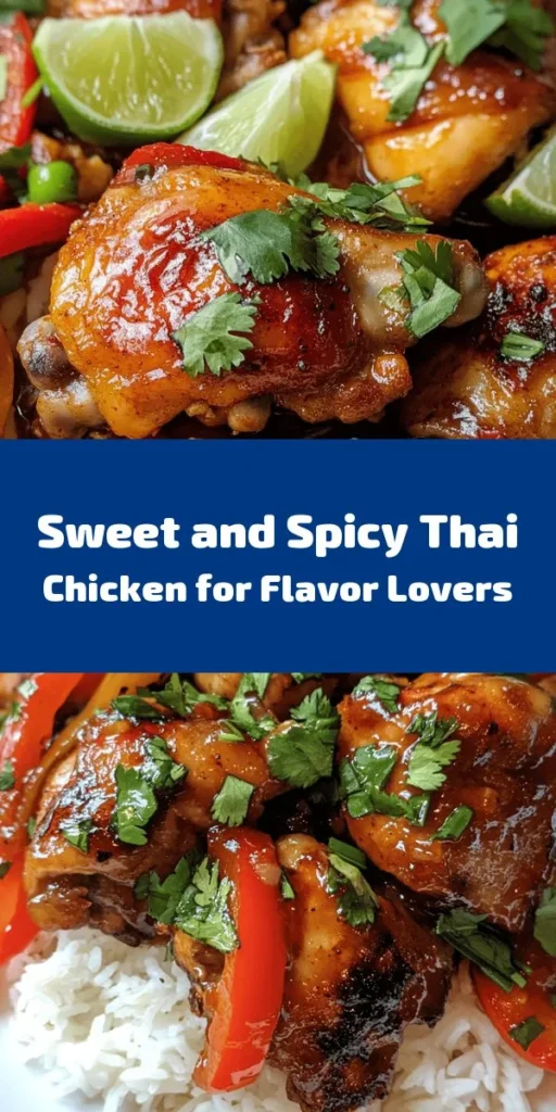 Transform your dinner with this irresistible Sweet and Spicy Thai Chicken recipe! Marinated in a zesty mix of soy sauce, honey, and sriracha, this dish offers the perfect balance of flavors. Serve it over jasmine rice or rice noodles and top with fresh cilantro and lime for an extra burst of freshness. Ready in just an hour, it’s a delightful meal your family will love. Perfect for any night of the week!