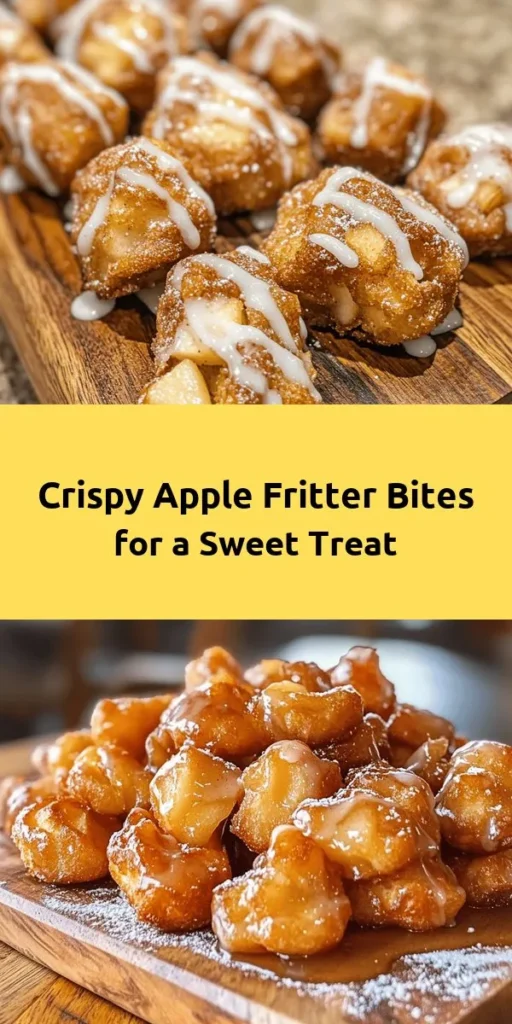 Indulge in crispy apple fritter bites that are bursting with flavor! This easy recipe combines diced apples with a light, fluffy batter, resulting in a delightful treat. In just 30 minutes, you can enjoy warm, golden-brown bites drizzled with a sweet glaze. Perfect as a snack or dessert, these fritters are made with simple ingredients like flour, sugar, and cinnamon. Gather your friends and family for a deliciously fun treat that everyone will love!