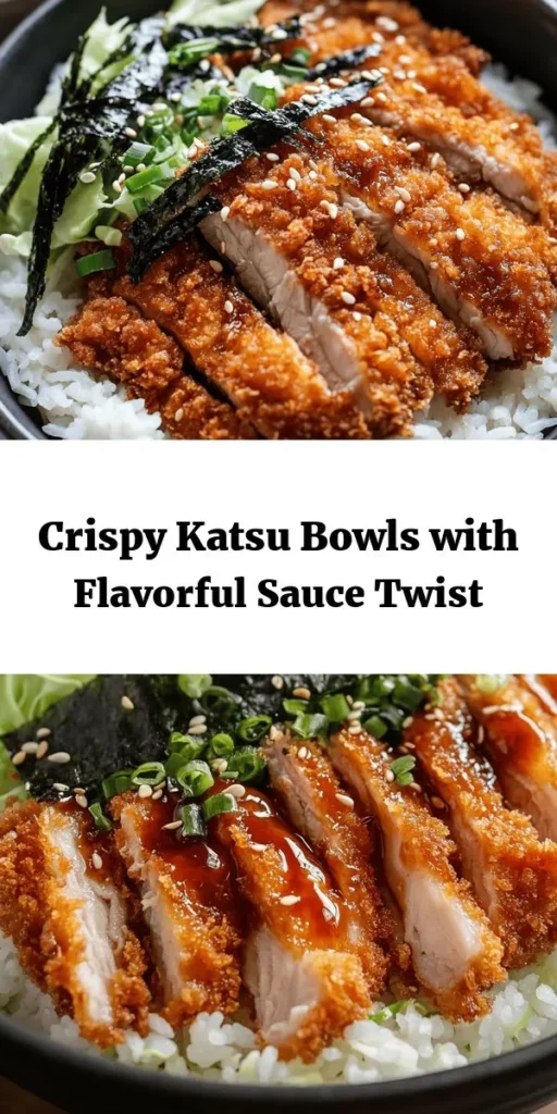 Elevate your dinner game with these crunchy katsu bowls with a twist! This deliciously crispy tonkatsu, made from perfectly breaded pork chops, pairs beautifully with fluffy Japanese short-grain rice and fresh cabbage. Drizzle on a tangy homemade tonkatsu sauce and garnish with green onions, pickled ginger, and sesame seeds for an irresistible meal. Perfect for a cozy night in or impressing guests – give this recipe a try and savor the flavor!