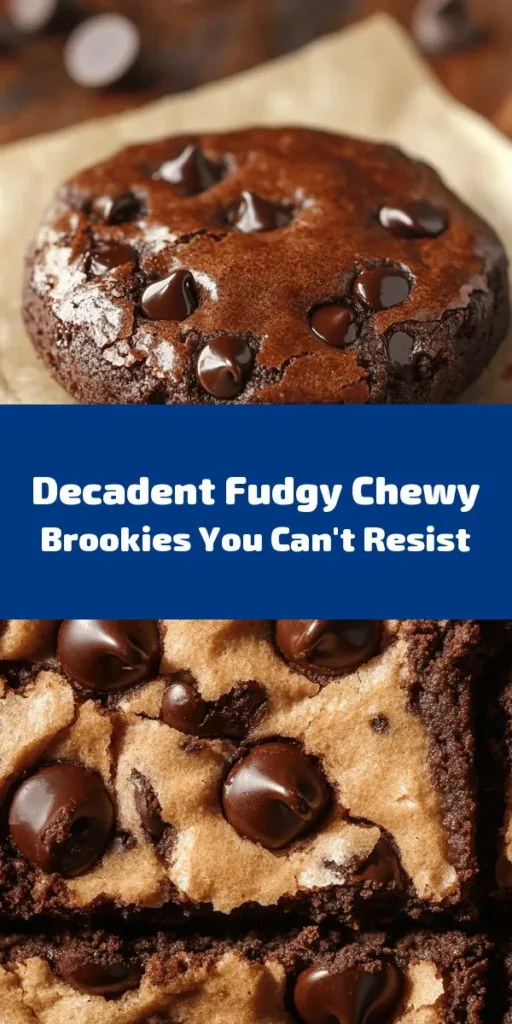 Indulge in the ultimate dessert fusion with these Best Fudgy Chewy Brookies! Combining the rich, chocolatey goodness of brownies with the soft, chewy texture of cookie dough, this recipe is sure to satisfy any sweet tooth. Made with simple ingredients like butter, sugar, and chocolate chips, these treats are easy to whip up in just 50 minutes. Perfect for sharing or enjoying on your own—get ready for a deliciously decadent experience!