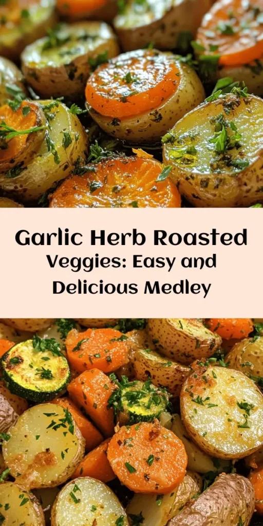 Elevate your meal with this delicious Garlic Herb Roasted Tri-Veggie Medley! Perfectly roasted baby potatoes, carrots, and zucchini are tossed in a flavorful blend of garlic, oregano, thyme, and paprika. This easy recipe is not only healthy but also a vibrant addition to any dinner table. Ready in just 45 minutes, it serves four and can be garnished with fresh parsley for that finishing touch. Enjoy the comforting flavors of roasted veggies tonight!