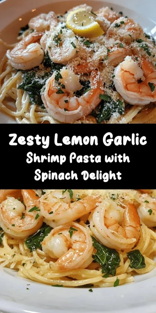 Indulge in this flavorful Lemon Garlic Shrimp Pasta with Spinach! This quick and easy recipe features tender shrimp sautéed with garlic, zesty lemon, and fresh spinach, all tossed with spaghetti for a delightful meal. Ready in just 25 minutes, it's perfect for any night of the week. Top it off with grated Parmesan and fresh parsley for a touch of elegance. Dive into a dish that’s not just tasty but also a vibrant burst of color on your plate!