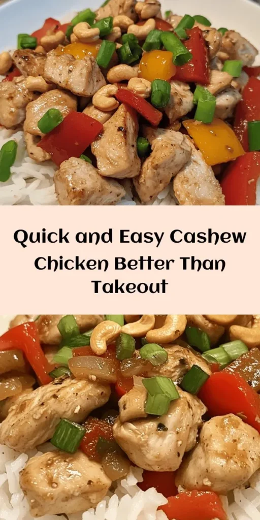 Craving takeout? Try this Better-Than-Takeout Cashew Chicken that's quick, delicious, and healthier! Made with tender chicken breast, roasted cashews, and a colorful mix of bell peppers and onions, this dish is bursting with flavor. The combination of soy sauce, oyster sauce, and hoisin sauce creates a savory coating that's simply irresistible. Serve it over your choice of rice for a satisfying meal in just 30 minutes. Enjoy a homemade favorite that beats takeout any day!