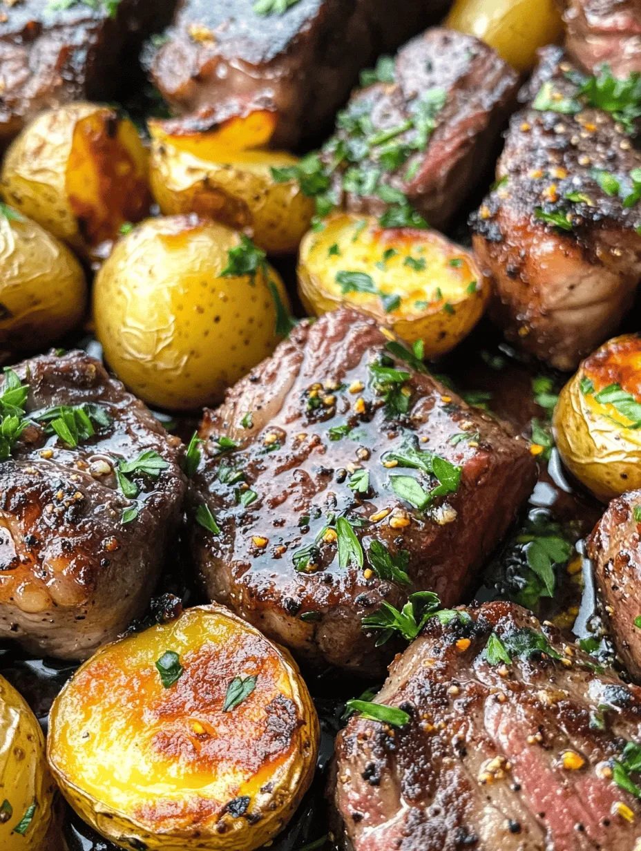 Garlic Butter Steak Bites and Potatoes is more than just a meal; it is a celebration of flavors and textures that appeals to a wide range of palates. The combination of juicy steak bites and perfectly roasted baby potatoes creates a balanced dish that is both comforting and elegant. The allure of this dish lies in its simplicity, yet it delivers a gourmet experience that rivals what you might find at a fine dining restaurant.