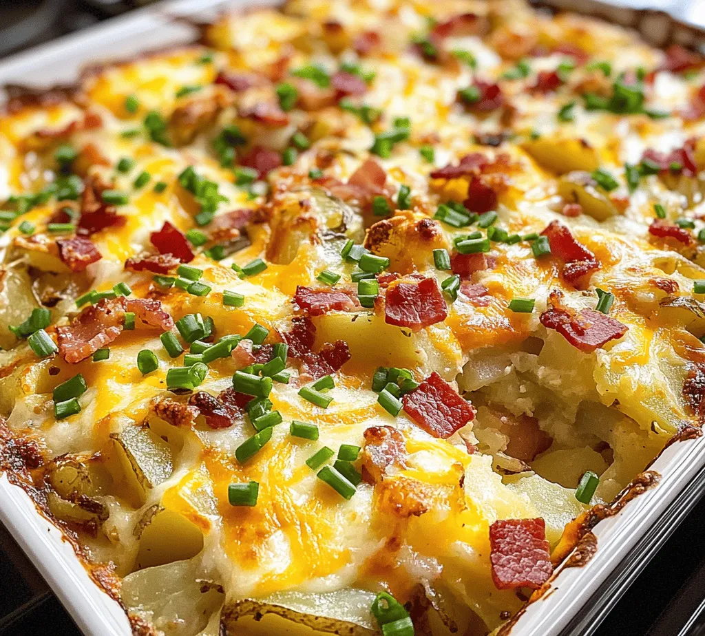 If you’re searching for a breakfast dish that is as comforting as it is delicious, look no further than the Cheesy Bacon Potato Breakfast Casserole. This hearty dish combines layers of crispy bacon, tender potatoes, and gooey cheese, making it an ideal start to any day. Breakfast is often hailed as the most important meal, and this casserole embodies that sentiment perfectly. With its robust flavors and satisfying textures, it not only fuels you for the day ahead but also brings a cheerful start to family gatherings, brunches, or even as a make-ahead meal for busy weekdays.