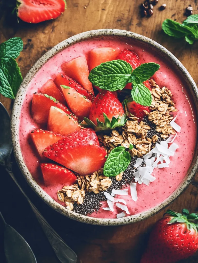 Smoothie bowls have taken the culinary world by storm, emerging as a popular choice for breakfast or a nutritious snack. They combine the convenience of a smoothie with the delightful experience of a bowl meal, allowing for creativity and personalization. One of the most vibrant and refreshing versions is the Watermelon and Strawberry Smoothie Bowl. This delightful dish not only pleases the eyes with its colorful presentation but also tantalizes the taste buds with a perfect balance of sweetness and freshness.