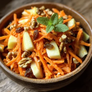 Welcome to the vibrant world of the Crunchy Carrot Apple Delight, a refreshing salad that beautifully combines the sweetness of crisp apples with the earthiness of fresh carrots. This delightful dish is not just a feast for the palate but also a powerhouse of nutrition, making it an ideal choice for various occasions. Whether you're serving it as a side dish during a family gathering or enjoying it as a light snack, this salad promises to entice your taste buds while providing essential nutrients.