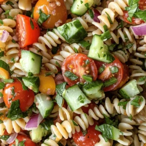The appeal of this Lemon Basil Pasta Salad lies in its harmonious balance of flavors. The zesty lemon juice adds a tangy brightness that awakens the taste buds, while the fresh basil contributes a savory note that ties the whole dish together. The combination of these ingredients results in a salad that is both refreshing and satisfying—perfect for summer picnics, barbecues, or a light lunch on a warm day.