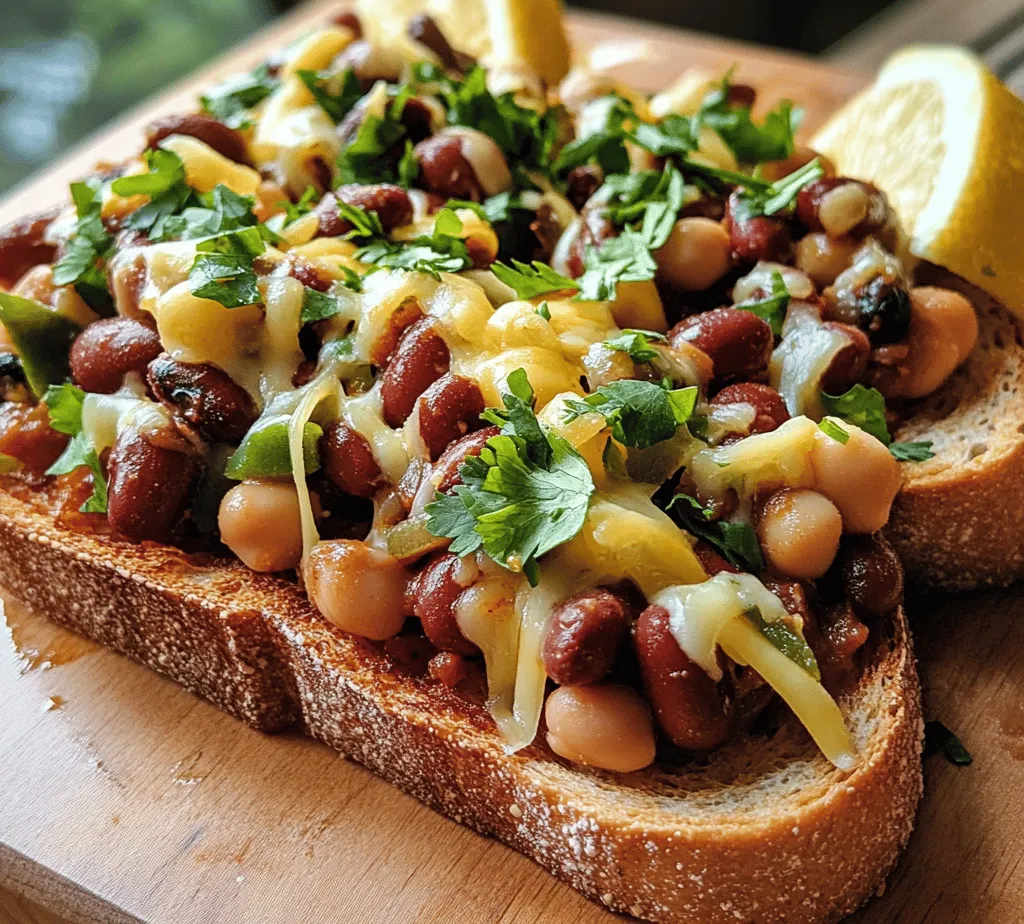 Cheesy Masala Beans on Toast is a delightful dish that marries the rich, spicy essence of Indian cuisine with the comforting familiarity of Western toast. This fusion recipe is not just another meal; it's a versatile option perfect for various occasions, whether you need a quick breakfast, a filling lunch, or a satisfying snack. The combination of creamy, cheesy beans layered on crispy toast creates a culinary experience that is both indulgent and nourishing.