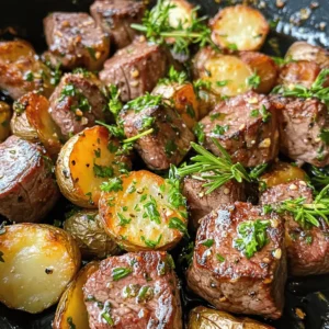 If you're looking for a dish that perfectly balances simplicity and decadence, look no further than Buttery Garlic Herb Steak Bites with Crispy Potatoes. This mouthwatering recipe combines tender, juicy steak bites infused with aromatic garlic and fresh herbs, served alongside perfectly roasted potatoes that are crispy on the outside and fluffy on the inside. Whether for a cozy family dinner or a special occasion, this dish is sure to impress and satisfy.