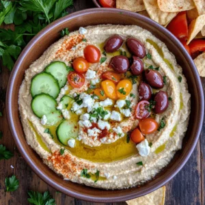 Greek Style Loaded Hummus is a vibrant and flavorful dish that seamlessly blends the creamy texture of traditional hummus with an array of fresh Mediterranean toppings. This dish not only serves as a tantalizing appetizer or snack but also stands out for its ease of preparation and nutritional benefits. Hummus itself is celebrated for its rich flavor and health-promoting properties, making it an excellent choice for those seeking a delicious, wholesome option. Whether you're hosting a gathering, enjoying a quiet night in, or looking for a healthy snack to fuel your day, Greek Style Loaded Hummus is the perfect solution.