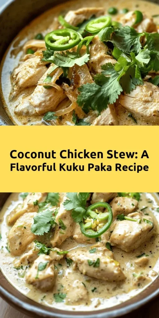 Discover a taste of tropical paradise with this Kuku Paka recipe—a delightful coconut fusion chicken dish! Marinated in rich spices and coconut milk, this savory stew is perfect for a cozy dinner. Sauté golden onions, brown your chicken to perfection, and let it simmer to create a flavorful sauce that pairs beautifully with rice or chapati. Garnished with fresh cilantro and a splash of lime juice, it's an unforgettable meal that everyone will love. Ready to impress your family and friends?