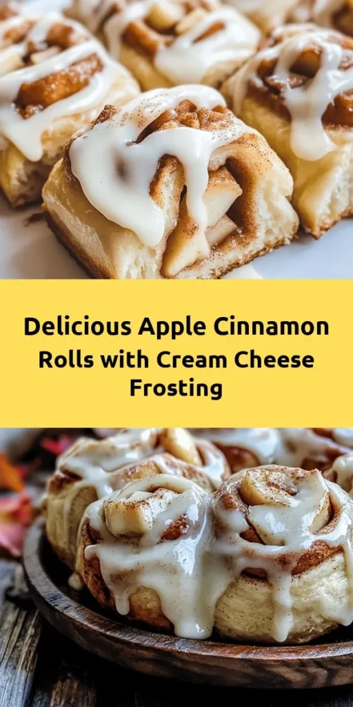 Indulge in these mouthwatering apple cinnamon rolls topped with creamy frosting! Perfect for breakfast or a cozy dessert, these rolls are made from scratch with a fluffy homemade dough, filled with sweet, spiced apples, and smothered in rich cream cheese frosting. The combination of warm cinnamon and tender apples will fill your kitchen with irresistible aromas. Enjoy a delicious treat that's sure to impress friends and family! Try the recipe now!