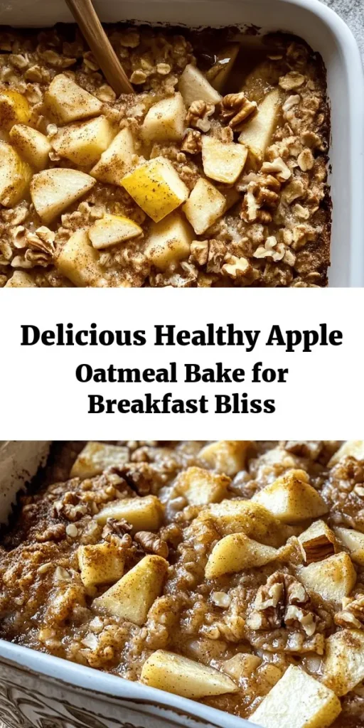 Start your day off right with this delicious and healthy Apple Oatmeal Breakfast Bake! Packed with rolled oats, fresh apples, and warm spices, it’s the perfect balance of sweetness and heartiness. This easy recipe comes together in just 10 minutes and bakes in 35, making it great for busy mornings. Enjoy it warm with a drizzle of maple syrup or a dollop of yogurt for an extra treat. Healthy eating has never been so tasty!