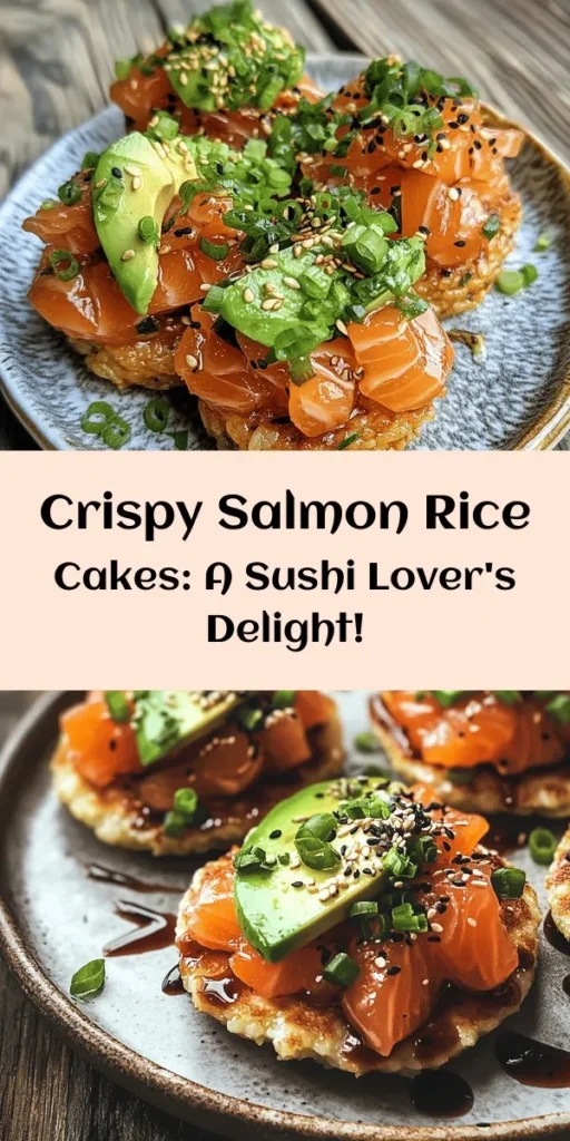 Elevate your appetizer game with this delicious Salmon Crispy Rice recipe! Perfectly seasoned sushi rice is shaped into crispy cakes and topped with fresh, diced salmon mixed with soy sauce and sesame oil. Finish it off with creamy avocado, green onions, and a sprinkle of furikake. These bite-sized delights are not only easy to make but also a showstopper at any gathering. Serve warm and watch them disappear quickly!