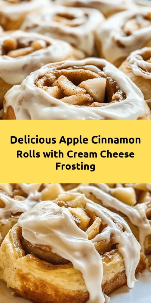 Indulge in the delightful sweetness of homemade Apple Cinnamon Rolls topped with creamy frosting! This recipe combines soft, fluffy dough with a delicious apple and cinnamon filling, making it a perfect treat for breakfast or brunch. With simple ingredients and easy steps, you’ll create a warm, comforting delight that pairs perfectly with coffee. The cream cheese frosting adds an irresistible finish. Bake a batch for your family and enjoy the smiles!