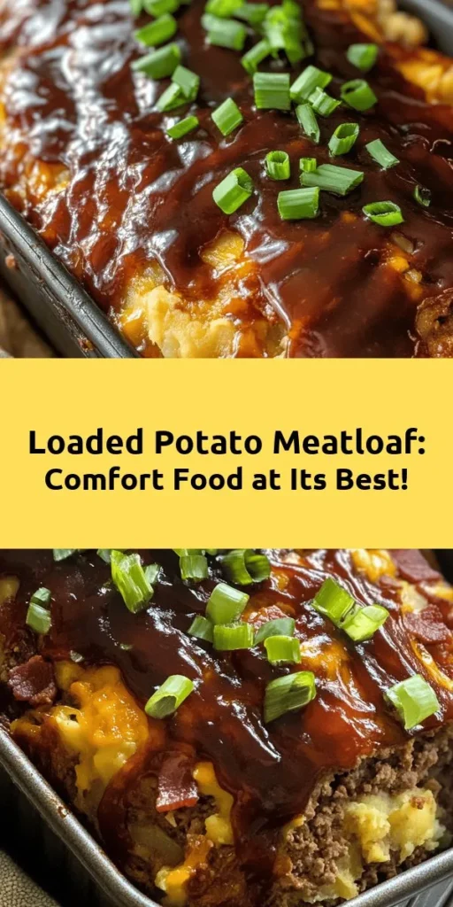 Get ready to impress with this ultimate loaded potato meatloaf! Packed with savory ground beef (or turkey for a lighter twist), creamy mashed potatoes, melted cheddar cheese, crispy bacon, and topped with a sweet barbecue glaze, this dish is comfort food at its finest. Perfect for family dinners, it’s easy to make and deliciously satisfying. Serve with extra barbecue sauce and green onions for a tasty finish!