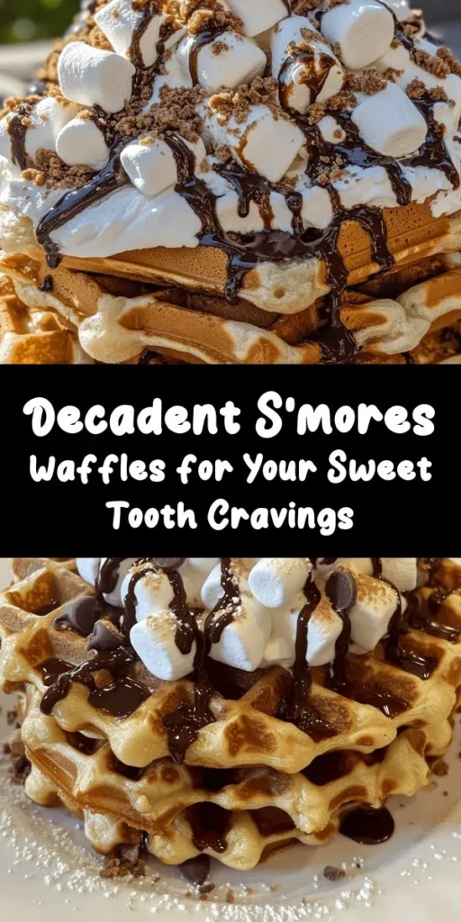 Satisfy your sweet tooth with these indulgent S’mores Waffles! Perfect for breakfast or a dessert treat, these delicious waffles combine the classic flavors of s’mores into a crispy, fluffy delight. Made with mini marshmallows, chocolate chips, and graham cracker crumbs, they’re drizzled with chocolate sauce and topped with whipped cream for the ultimate indulgence. Quick to prep and ready in just 30 minutes, they’re sure to be a hit with family and friends. Enjoy every bite!