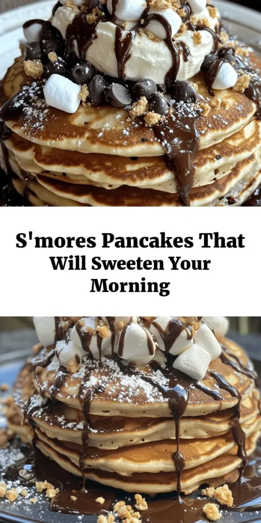 Wake up to the deliciousness of S’mores Pancakes that perfectly blend the flavors of campfire treats with a breakfast favorite! This simple recipe combines fluffy pancakes with gooey mini marshmallows, rich chocolate chips, and crunchy graham crackers. Perfect for a cozy brunch or weekend indulgence, these pancakes are easy to make and can be topped with extra marshmallows, chocolate, and whipped cream. Enjoy a fun twist on a classic treat!